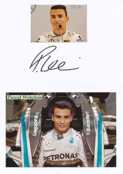 Pascal Wehrlein  Formel 1  Auto Motorsport  Autogramm Karte  original signiert 