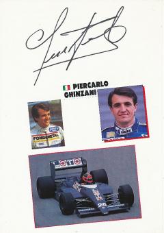 Piercarlo Ghinzani  Italien  Formel 1  Auto Motorsport  Autogramm Karte  original signiert 