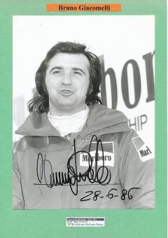 Bruno Giacomelli  Italien   Formel 1  Auto Motorsport  Autogramm Foto  original signiert 