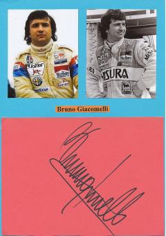 Bruno Giacomelli  Italien  Formel 1  Auto Motorsport  Autogramm Karte  original signiert 