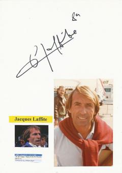 Jacques Laffite  Frankreich  Formel 1  Auto Motorsport  Autogramm Karte  original signiert 