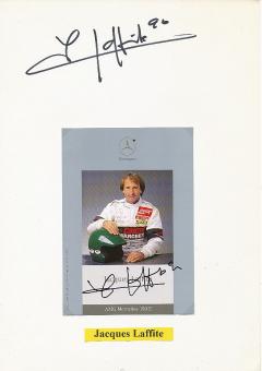 2  x  Jacques Laffite  Frankreich  Formel 1  Auto Motorsport  Autogrammkarte + Blankokarte  original signiert 
