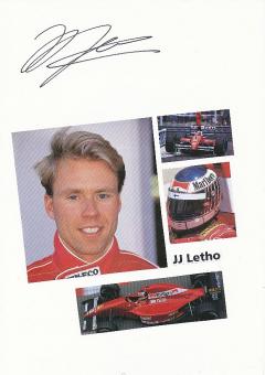 J. J. Lehto  Formel 1  Auto Motorsport  Autogramm Karte  original signiert 
