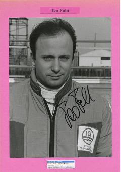 Teo Fabi  Italien   Formel 1  Auto Motorsport  Autogramm Foto  original signiert 