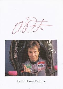 Heinz Harald Frentzen  Formel 1  Auto Motorsport  Autogramm Karte  original signiert 
