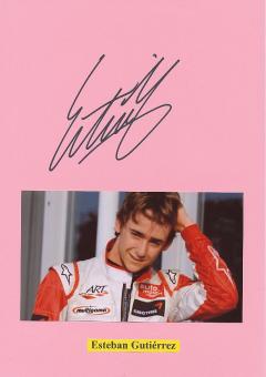 Esteban Gutierrez  Formel 1  Auto Motorsport  Autogramm Karte  original signiert 