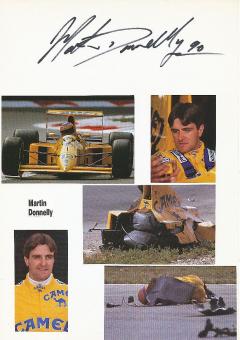 Martin Donnelly   Formel 1  Auto Motorsport  Autogramm Karte  original signiert 
