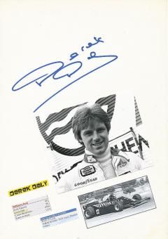 Derek Daly  Irland   Formel 1  Auto Motorsport  Autogramm Karte  original signiert 