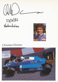 Christian Danner   Formel 1  Auto Motorsport  Autogramm Karte  original signiert 
