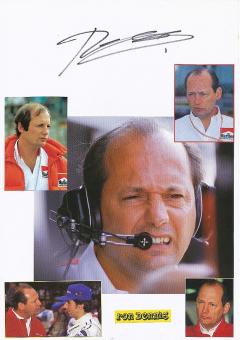 Ron Dennis  Temchef McLaren   Formel 1  Auto Motorsport  Autogramm Karte  original signiert 