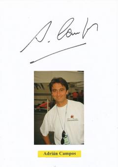 Adrian Campos † 2021 Spanien   Formel 1  Auto Motorsport  Autogramm Karte  original signiert 