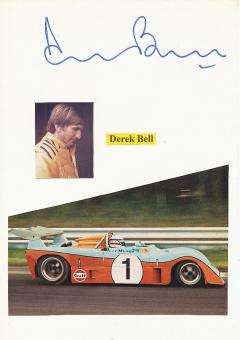 Derek Bell  GB   Formel 1  Auto Motorsport  Autogramm Karte  original signiert 
