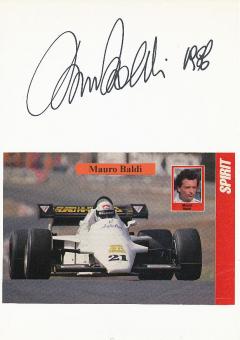Mauro Baldi    Formel 1  Auto Motorsport  Autogramm Karte  original signiert 