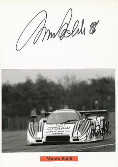 2  x  Mauro Baldi  Formel 1  Auto Motorsport  Autogramm Foto + Karte  original signiert 
