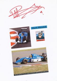 Mark Blundell  GB   Formel 1  Auto Motorsport  Autogramm Karte  original signiert 