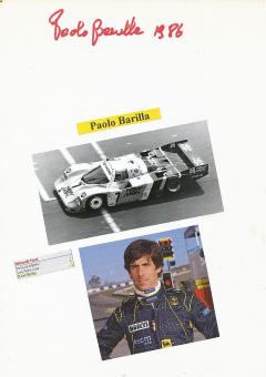 Paolo Barilla  Italien   Formel 1  Auto Motorsport  Autogramm Karte  original signiert 