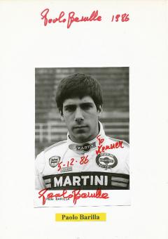 2  x  Paolo Barilla  Italien  Formel 1  Auto Motorsport  Autogramm Foto + Karte  original signiert 