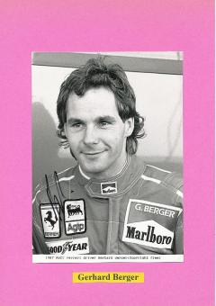 Gerhard Berger  Österreich  Formel 1  Auto Motorsport  Autogramm Foto  original signiert 
