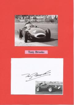 Tony Brooks  GB  Formel 1  Auto Motorsport  Autogramm Karte  original signiert 
