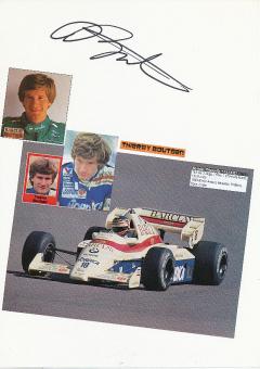 Thierry Boutsen  Formel 1  Auto Motorsport  Autogramm Karte  original signiert 