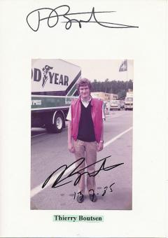 2  x  Thierry Boutsen  Formel 1  Auto Motorsport  Autogramm Foto + Karte  original signiert 