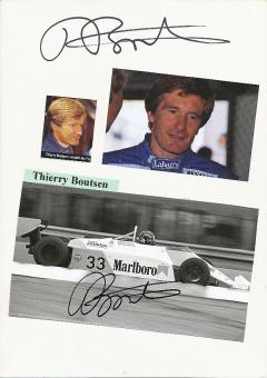 2  x  Thierry Boutsen  Formel 1  Auto Motorsport  Autogramm Foto + Karte  original signiert 