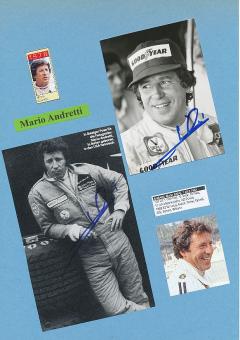 2  x  Mario Andretti  USA  Formel 1  Auto Motorsport  Autogramm Bild + Foto original signiert 