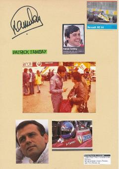 Patrick Tambay  Formel 1  Auto Motorsport  Autogramm Karte  original signiert 