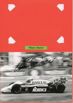 Marc Surer  Schweiz  Formel 1  Auto Motorsport  Autogramm Foto  original signiert 