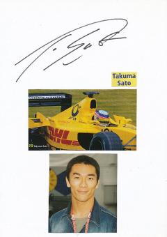Takuma Sato  Japan  Formel 1  Auto Motorsport  Autogramm Karte  original signiert 