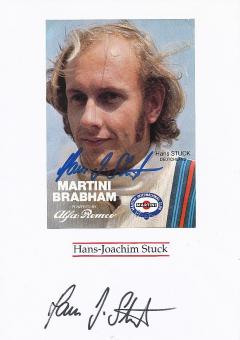 2  x  Hans Joachim Stuck  Formel 1  Auto Motorsport  Autogrammkarte + Blankokarte  original signiert 
