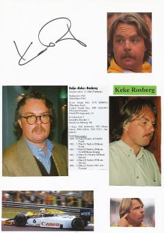 Keke Rosberg  FIN  Weltmeister  Formel 1  Auto Motorsport  Autogramm Karte  original signiert 