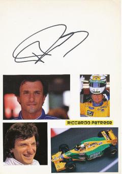 Riccardo Patrese  Formel 1  Auto Motorsport  Autogramm Karte  original signiert 