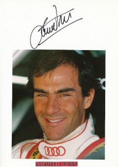 Emanuele Pirro  Formel 1  Auto Motorsport  Autogramm Karte  original signiert 