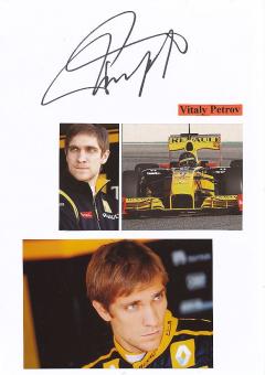 Vitaly Petrov  Formel 1  Auto Motorsport  Autogramm Karte  original signiert 
