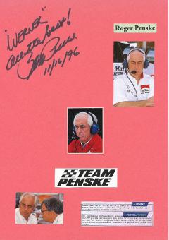 Roger Penske  Teamchef  Formel 1  Auto Motorsport  Autogramm Karte  original signiert 
