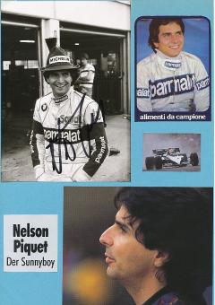 Nelson Piquet  Brasilien  Formel 1  Auto Motorsport  Autogramm Foto  original signiert 