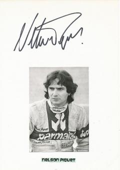 Nelson Piquet  Weltmeister  Formel 1  Auto Motorsport  Autogramm Karte  original signiert 