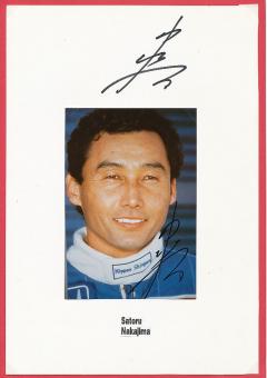 2  x  Satoru Nakajima  Japan  Formel 1  Auto Motorsport  Autogramm Foto + Karte  original signiert 