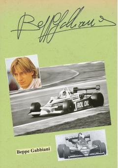 Beppe Gabbiani  Italien  Formel 1  Auto Motorsport  Autogramm Karte  original signiert 