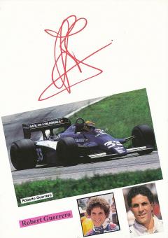 Roberto Guerrero  Kolumbien  Formel 1  Auto Motorsport  Autogramm Karte  original signiert 