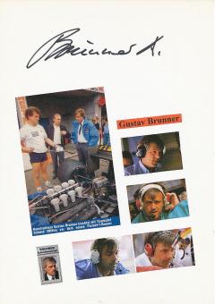 Gustav Brunner  Konstrukteuer Motoren Legende   Formel 1  Auto Motorsport  Autogramm Karte  original signiert 