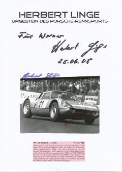 2  x  Herbert Linge  Porsche Legende   Auto Motorsport  Autogramm Foto + Karte  original signiert 