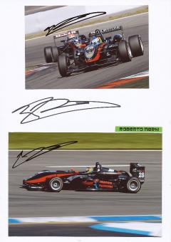 3  x  Roberto Merhi  Spanien  Formel 1  Auto Motorsport  Autogramm Foto + Karte  original signiert 