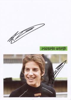 2  x  Roberto Merhi  Spanien  Formel 1  Auto Motorsport  Autogramm Foto + Karte  original signiert 