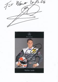 2  x  Mathias Lauda  Mercedes  Auto Motorsport  Autogrammkarte + Karte  original signiert 