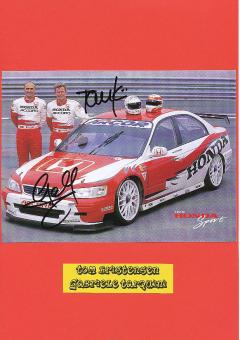 Tom Kristensen & Gabriele Tarquini  Honda  Auto Motorsport  Autogrammkarte  original signiert 