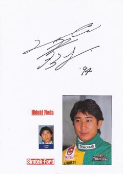 Hideki Noda  Japan   Formel 1  Auto Motorsport  Autogramm Karte  original signiert 