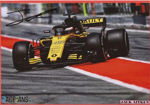 Jack Aitken  Formel 1  Auto Motorsport  Autogramm Foto  original signiert 