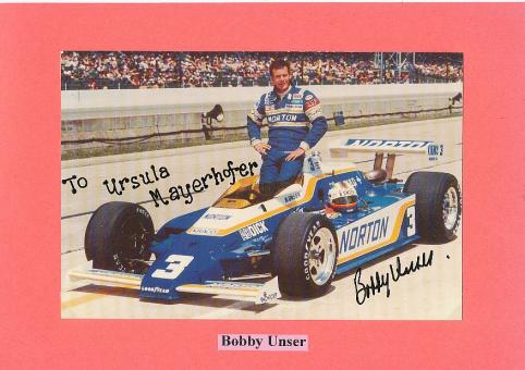 Bobby Unser  Indy Car Auto Motorsport  Autogrammkarte  original signiert 